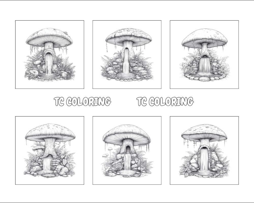 Magical waterfall in a Mushroom - Image 2